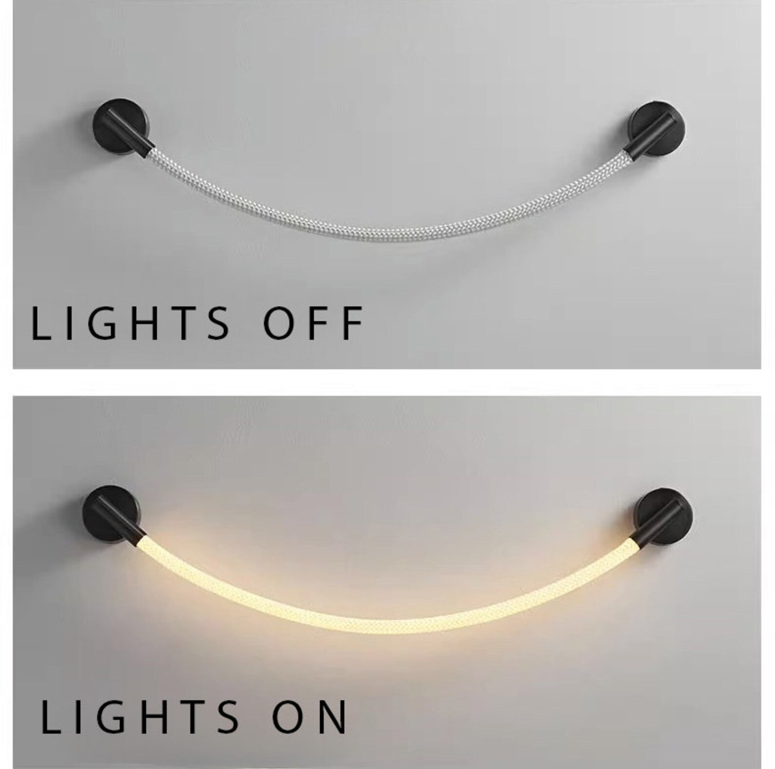 Modern Flexible Glowing Rope Light, Wall Sconce Wall Light Fixture, Bedside Lamp for Bedroom Decoration, Modern LED Light DC 12V