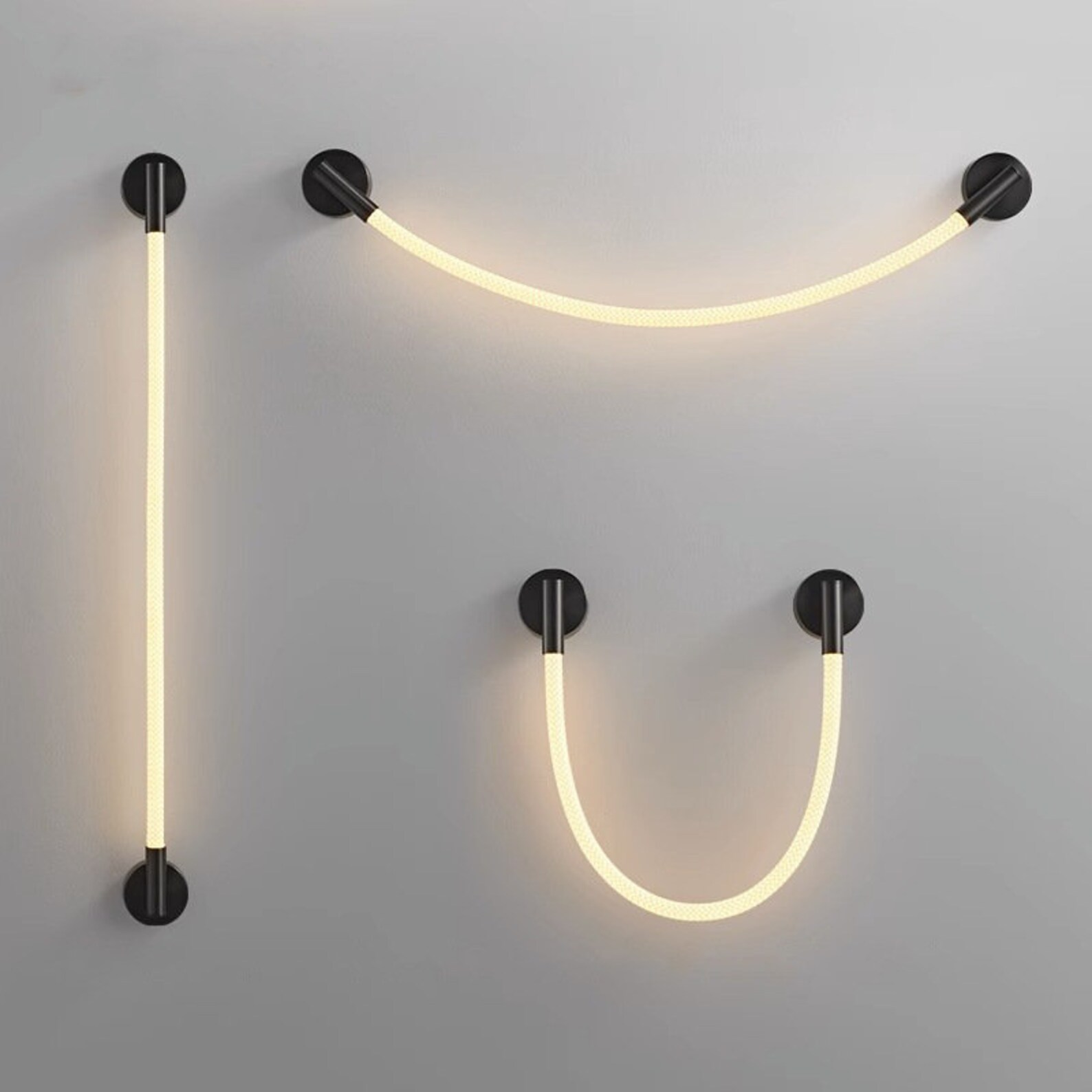 Modern Flexible Glowing Rope Light, Wall Sconce Wall Light Fixture, Bedside Lamp for Bedroom Decoration, Modern LED Light DC 12V