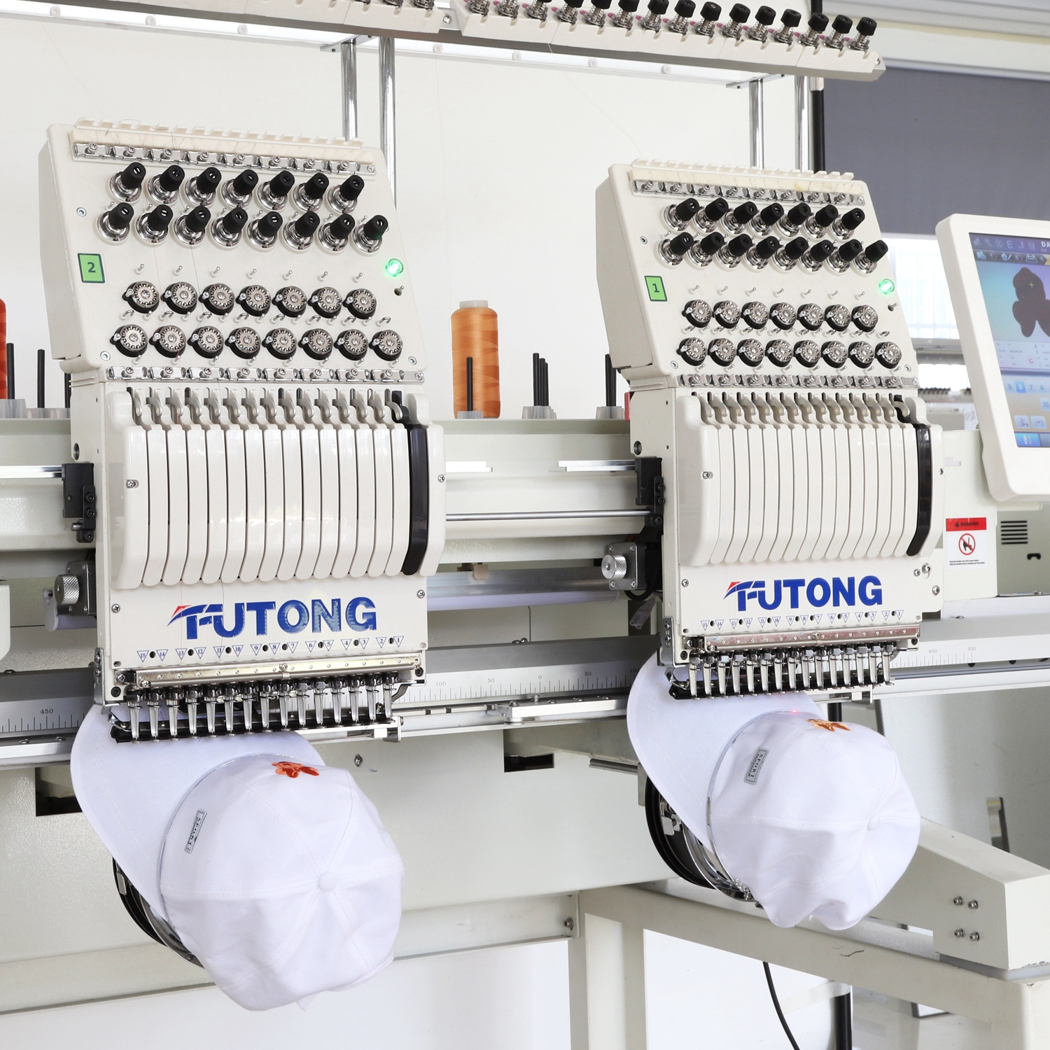 FT-CT1202HC Computerized multifunction two double 2 head cap flat T-shirt Easy Cording Embroidery machine for design shop