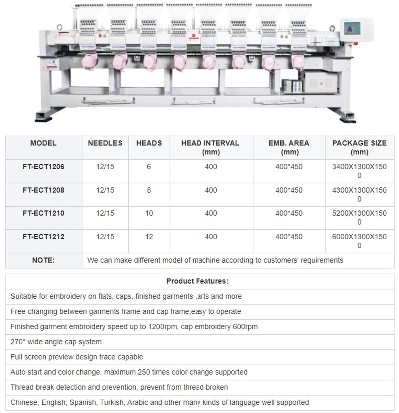 6 head embroidery machine machine embroidery 6 heads tubular 6 head embroidery machine prices