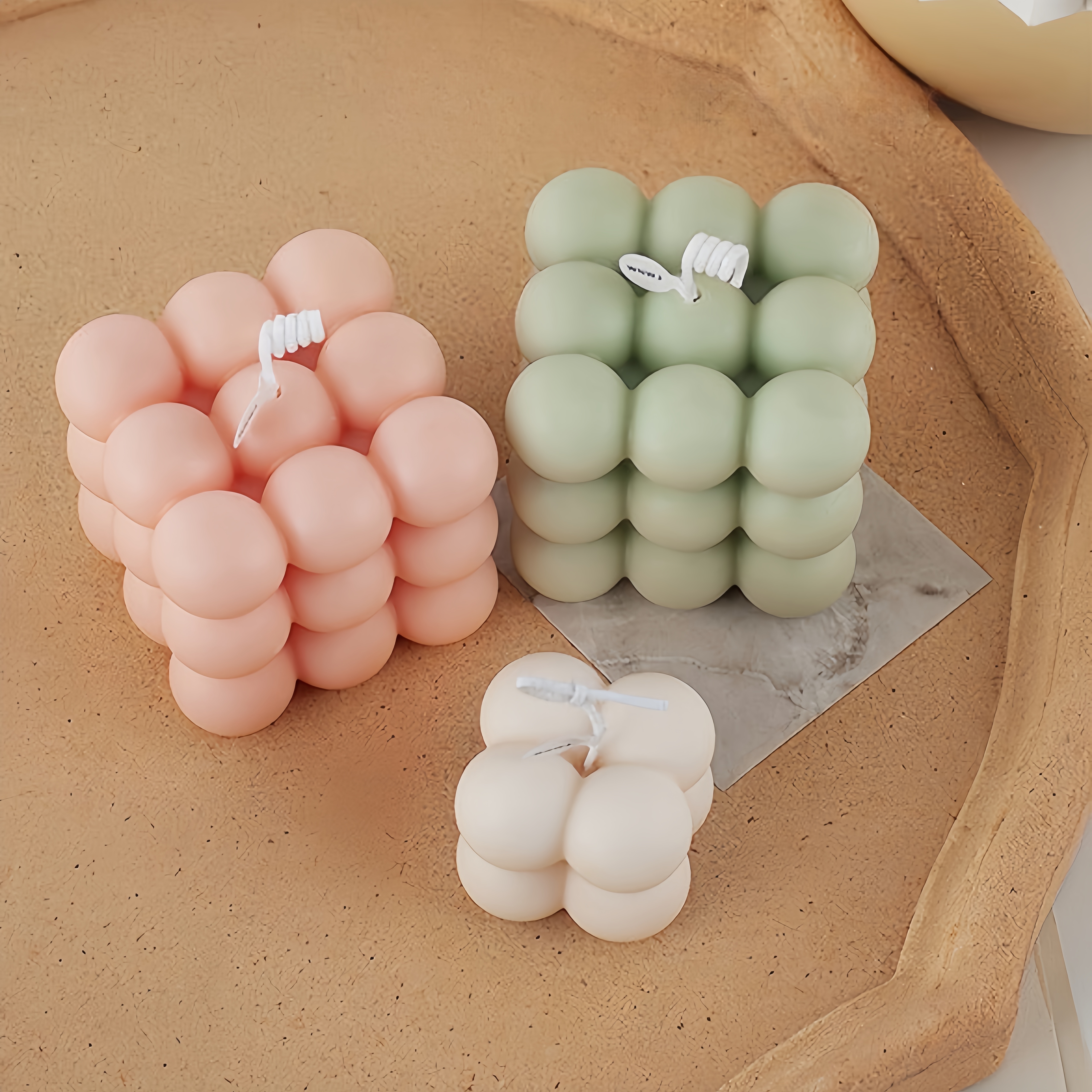 INS Style Natural Soy Wax Fragrance Candle Scented Cube Bubble Candle