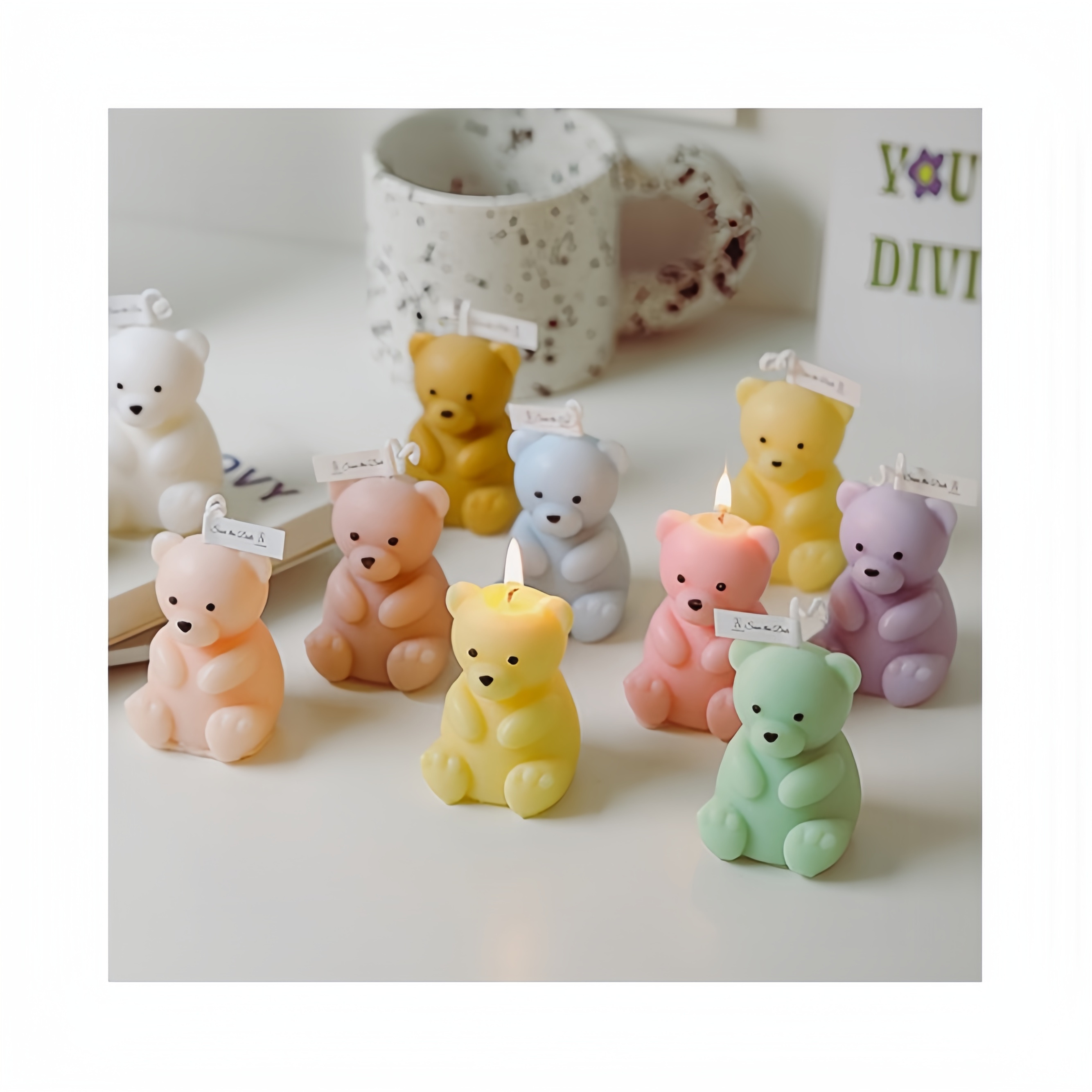 Handmade Teddy Bear Shaped Candle scented