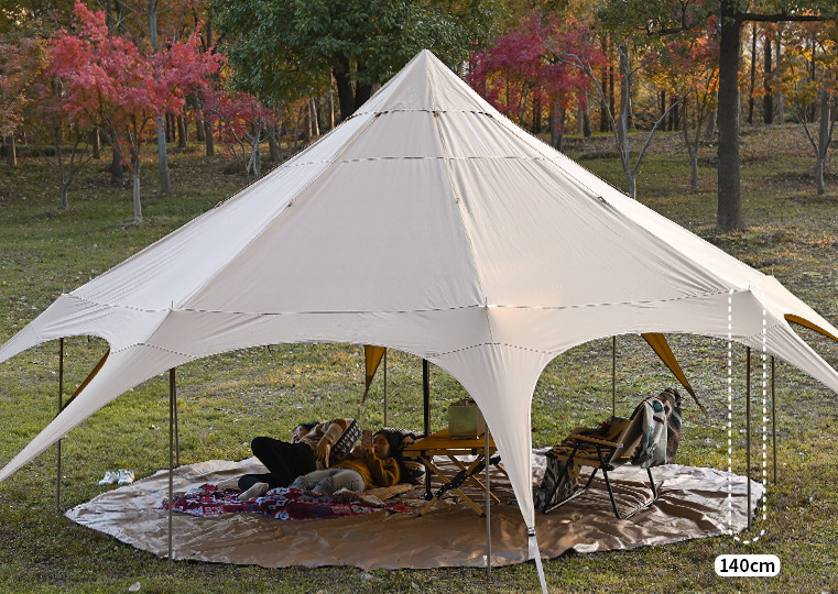 Outdoor camping cotton tent luxury yurt camping tent circus octagonal rainproof camp Large family tent