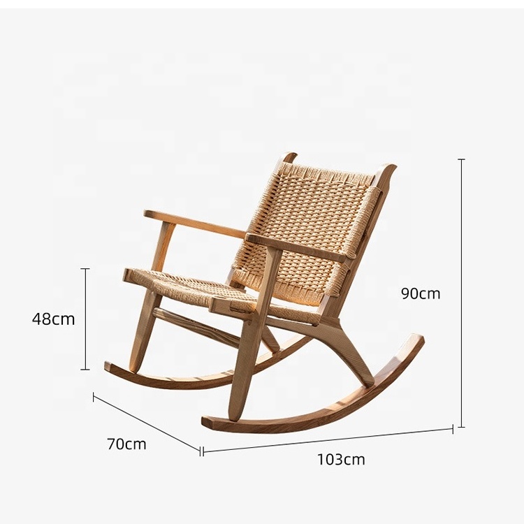 custom made Environmental friendly solid wood rocking chair Elderly Garden Leisure