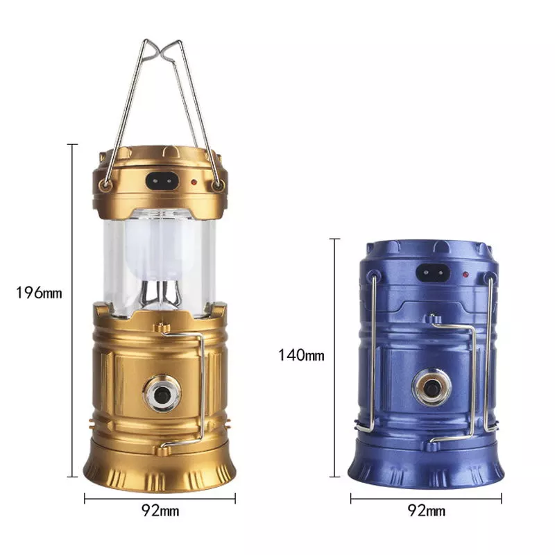 Led Camping Lantern Light Solar Charging Plastic New Portable Telescopic USB Rechargeable Solar Folding Outdoor 80 ABS DC 3.7V