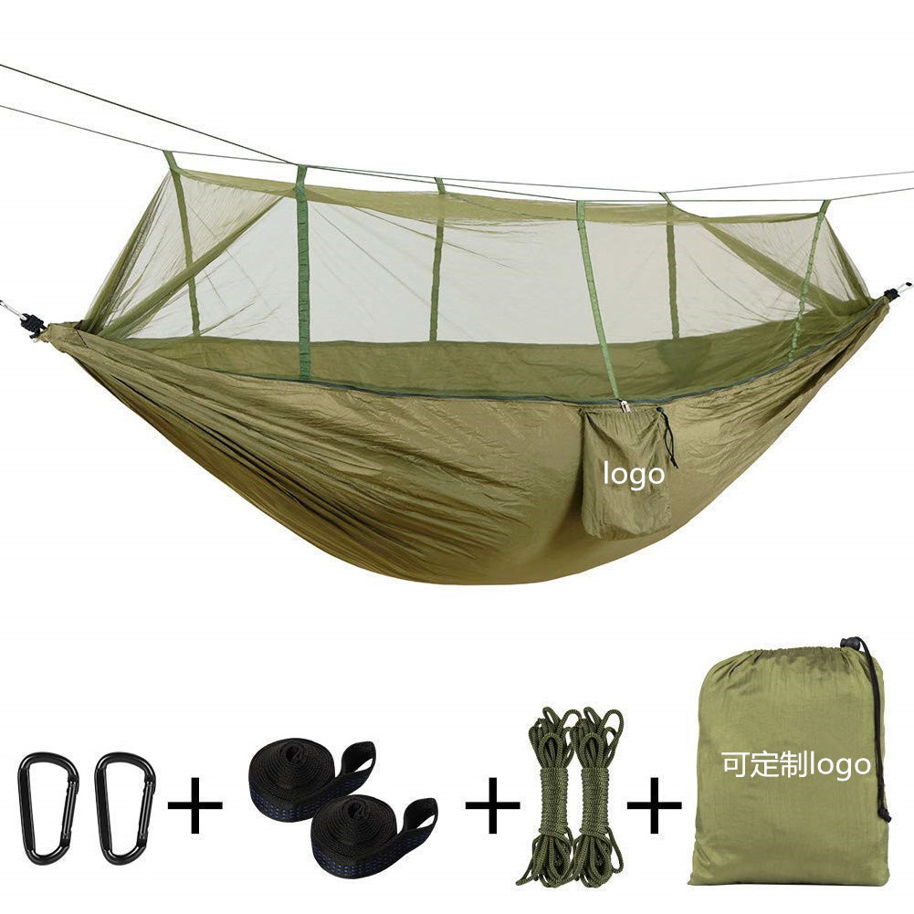 Outdoor Ripstop Parachute haven flat Hammock swing tent luxury throne blanket Camping with Mosquito Net Rainfly Hammocks