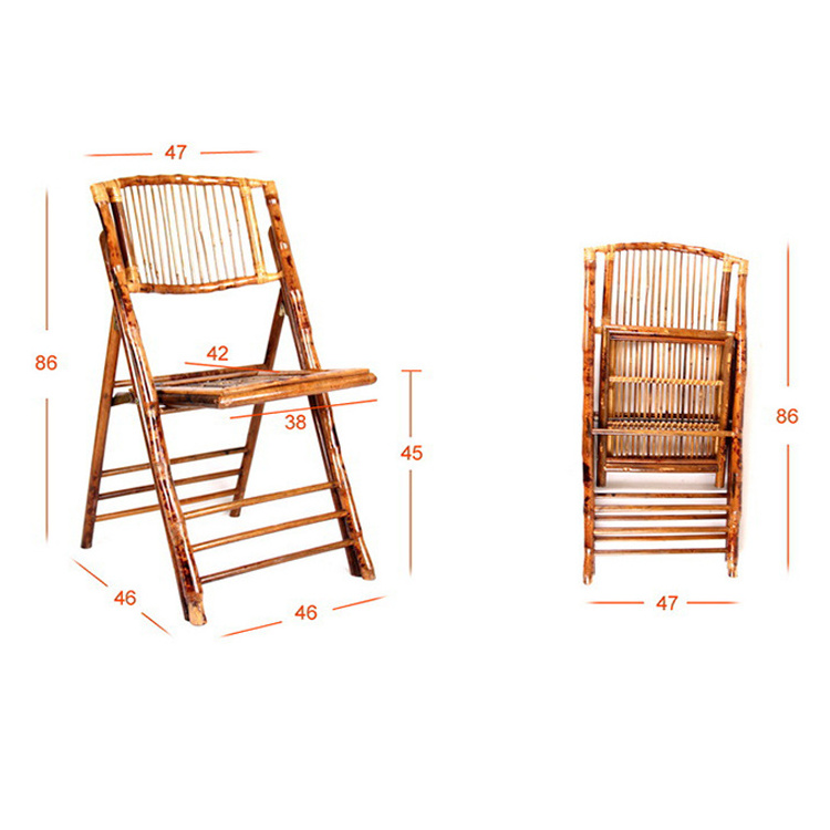 Wholesale European and American style wooden and bamboo folding chairs for outdoor wedding events