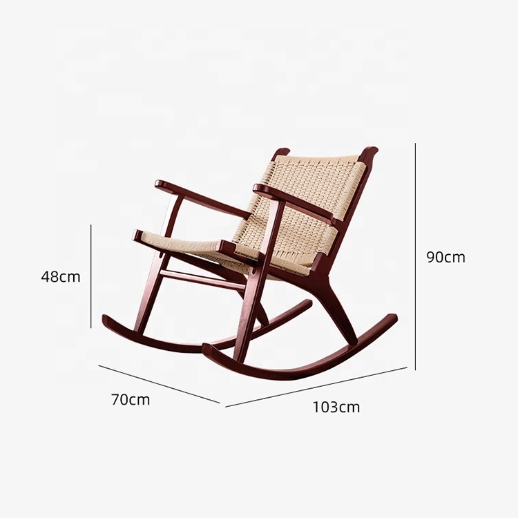 custom made Environmental friendly solid wood rocking chair Elderly Garden Leisure