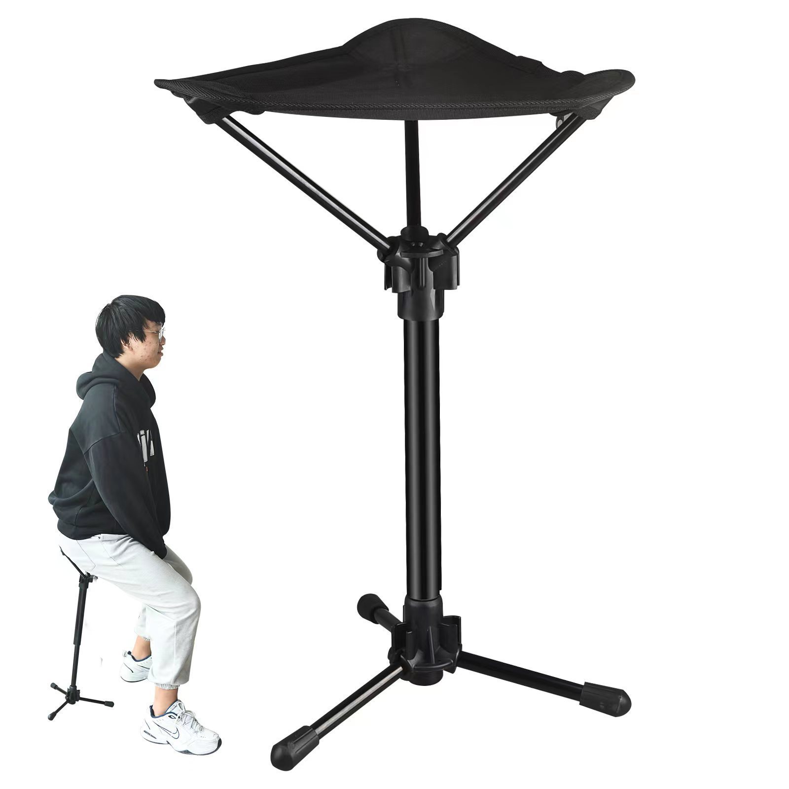 Fucheng Hot sale outdoor telescopic stool portable queuing gods carry-on seat fishing horse Tie Retractable Chair Stool