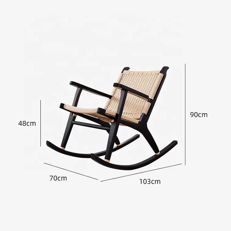 custom made Environmental friendly solid wood rocking chair Elderly Garden Leisure