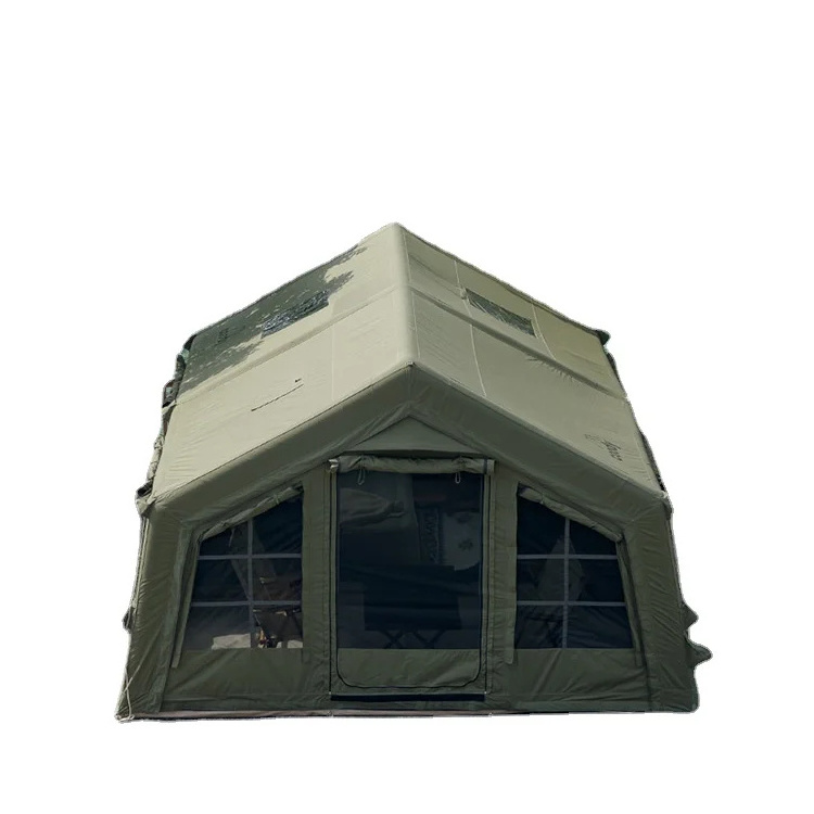 Outdoor good quality high appearance level multi-functional green camping inflatable tent