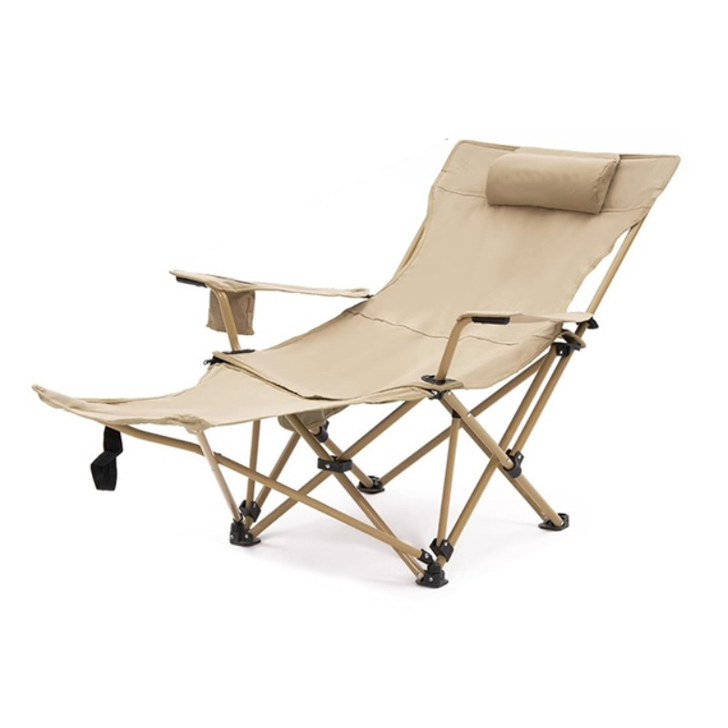 Cheap Outdoor portable folding chair Beach Recliner Folding Chair Camping Recline with Footrest