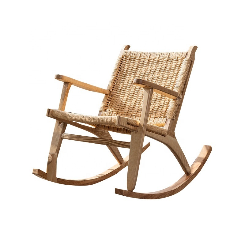 custom made Environmental friendly solid wood rocking chair Elderly Garden Leisure