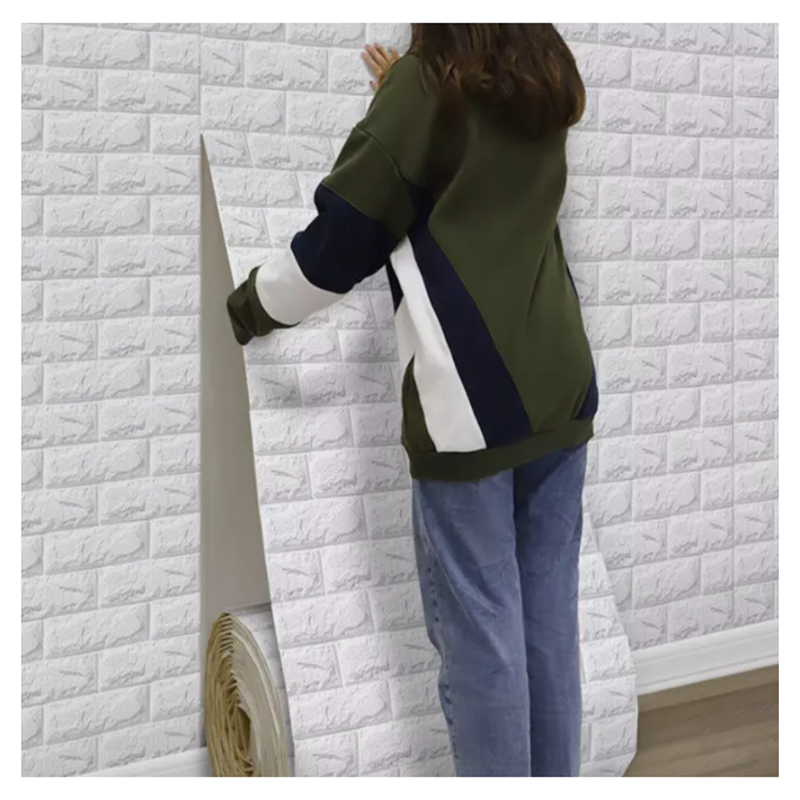 Self Adhesive soft feeling XPE foam brick waterproof long size 3d wallpaper for home decoration in wall roll