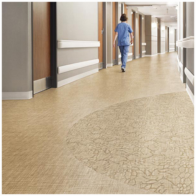 Anti-bacterial best quality waterproof hospital glue down pvc roll floor price heterogeneous wood vinyl laminate flooring rolls