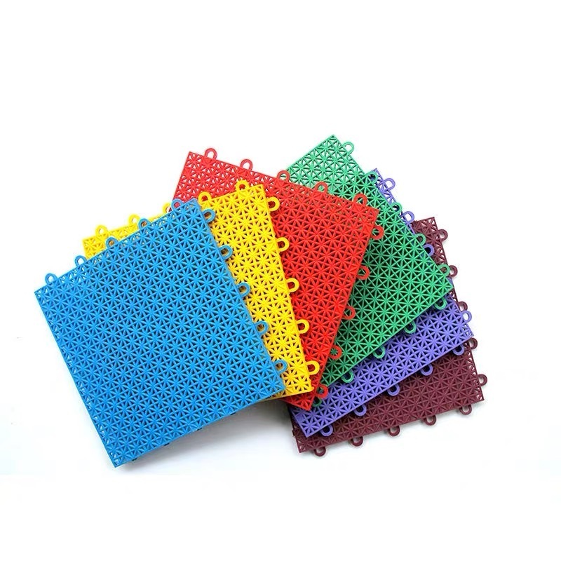 Sports Flooring System Tiles Removable Floor Stickers Multi-purpose PP Modular Suspended Interlocking Plastic Flooring PVC Easy