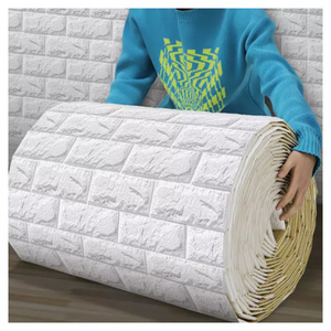 Self Adhesive soft feeling XPE foam brick waterproof long size 3d wallpaper for home decoration in wall roll