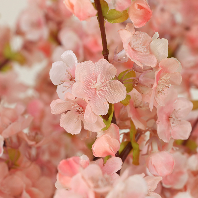 Wedding Wall Decoration 4 Fork Silk White Cherry Blossom Branches Artificial Silk Sakura