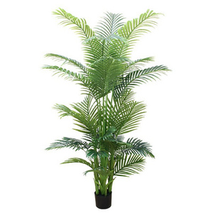 Artificial Golden Cane Palm Tree  Palm Tree with Three Realistic Palm Plant for Indoor Home Decor