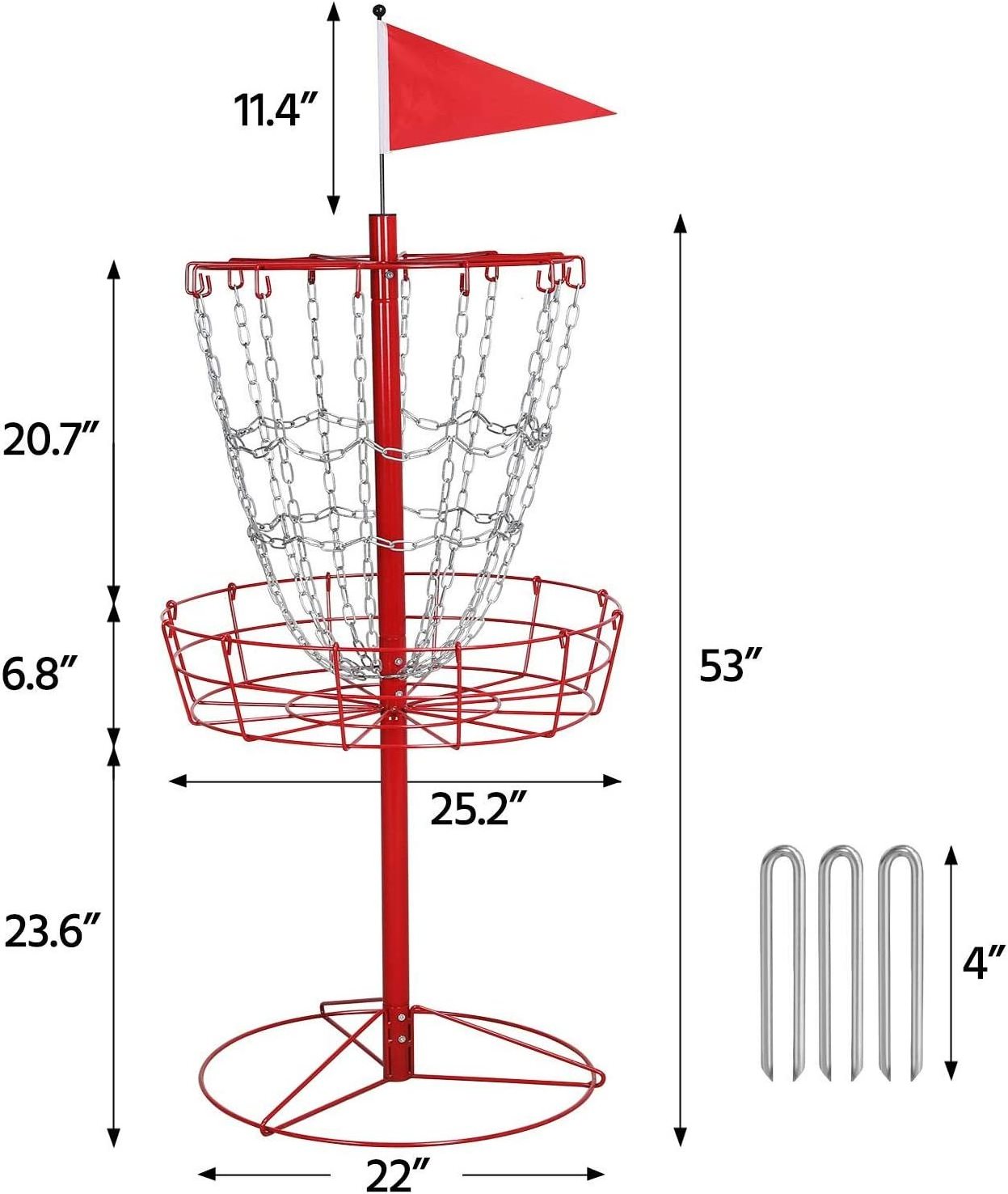 disc golf  basket with 600D carry bag Cesta para jugar golf con discos tipo frisbi, portatil, de metal