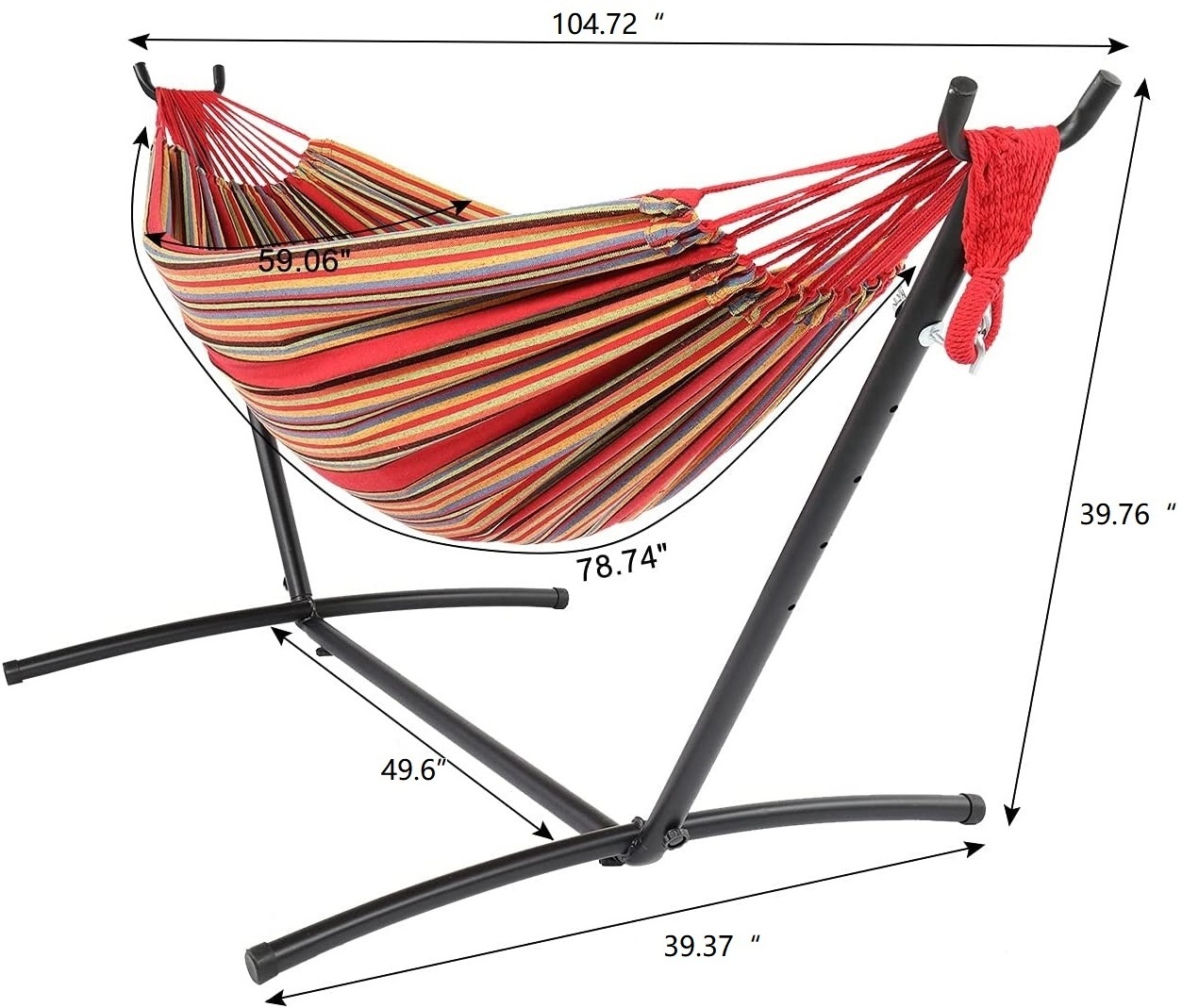 Portable Hammock Stand, Universal Heavy Duty Steel Stand with Hammock, for Outdoor Patio with Carrying Case 350 lbs