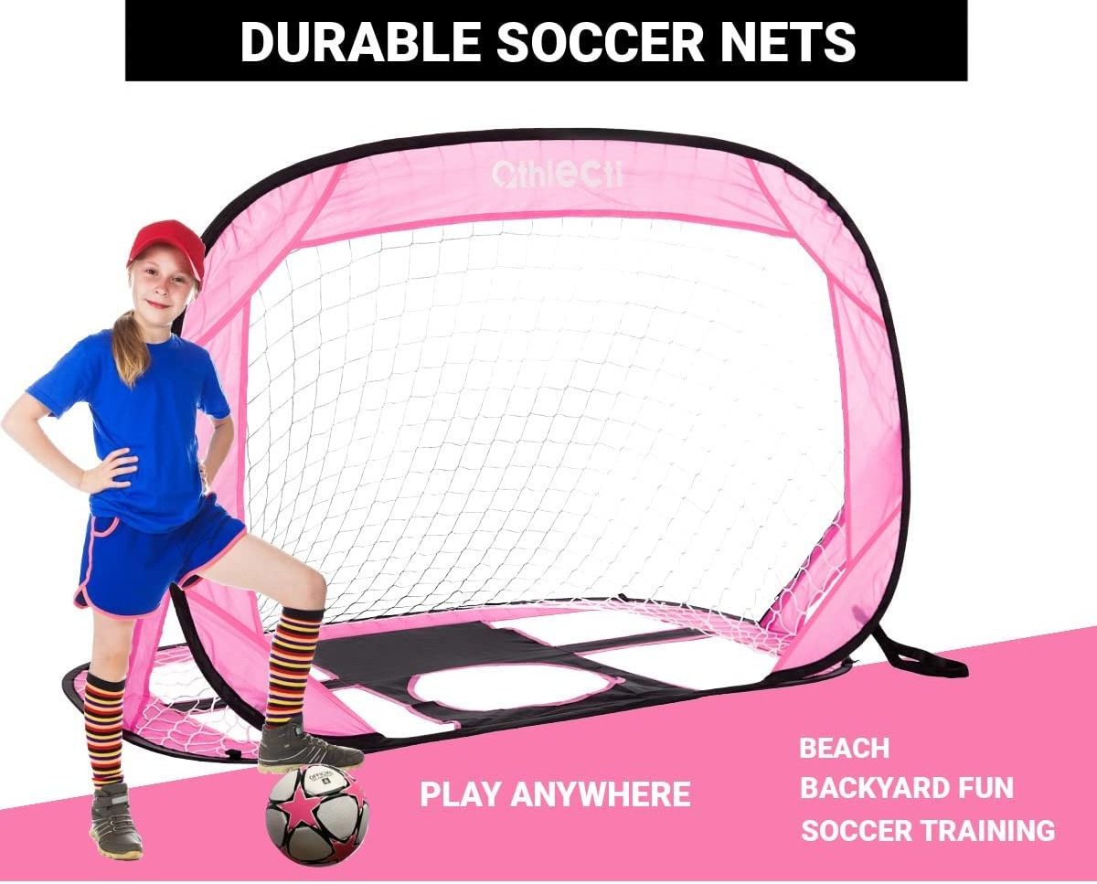 Pop up Soccer Goal and Ball Sets, Portable Soccer Net for Training,Set of 2