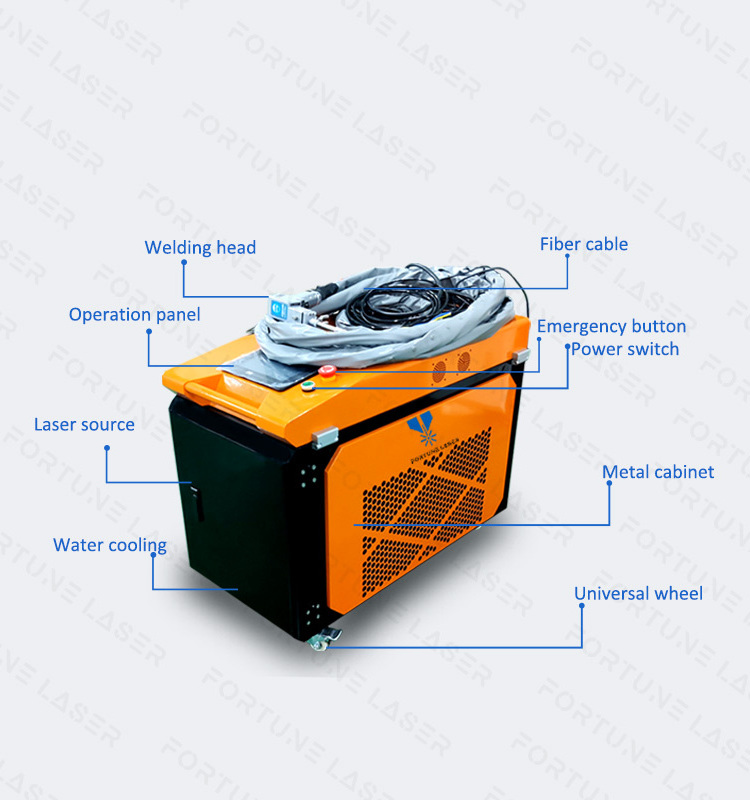 Max 1000W 1500W 2000W 3000W Mobile Metal CW Fiber Laser Welding Cleaning Machine Handheld 3 in 1 laser Welder Cleaner Cutter