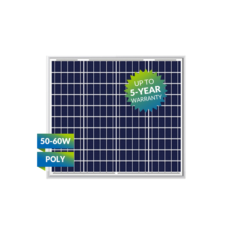 Small 50W 12V Off Grid Polycrystalline Solar Cells Solar Panel Portable