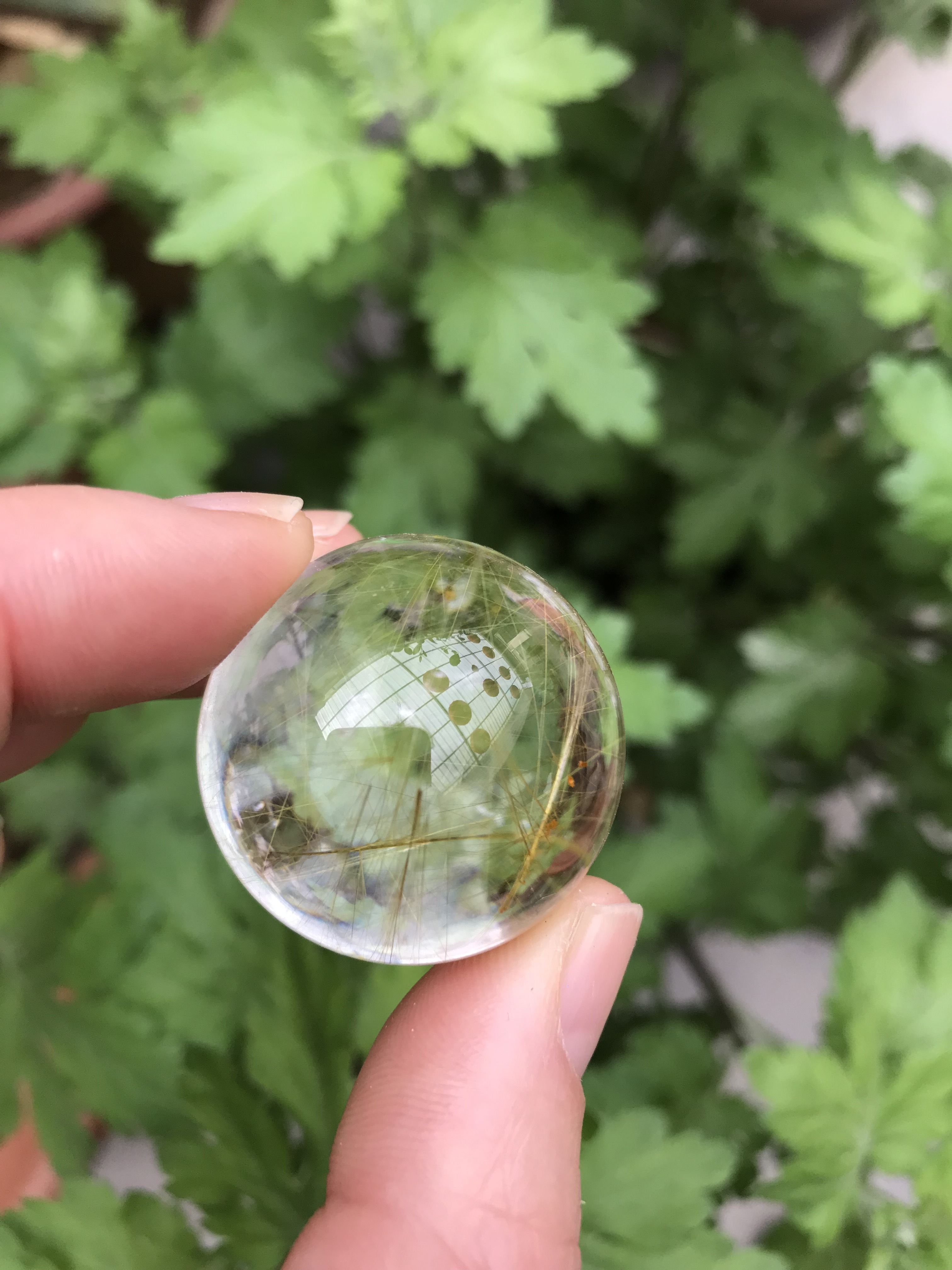 natural Healing crystal reiki decoration natural polished clear smoky rutile ball rutilated ball golden hair crystal ball