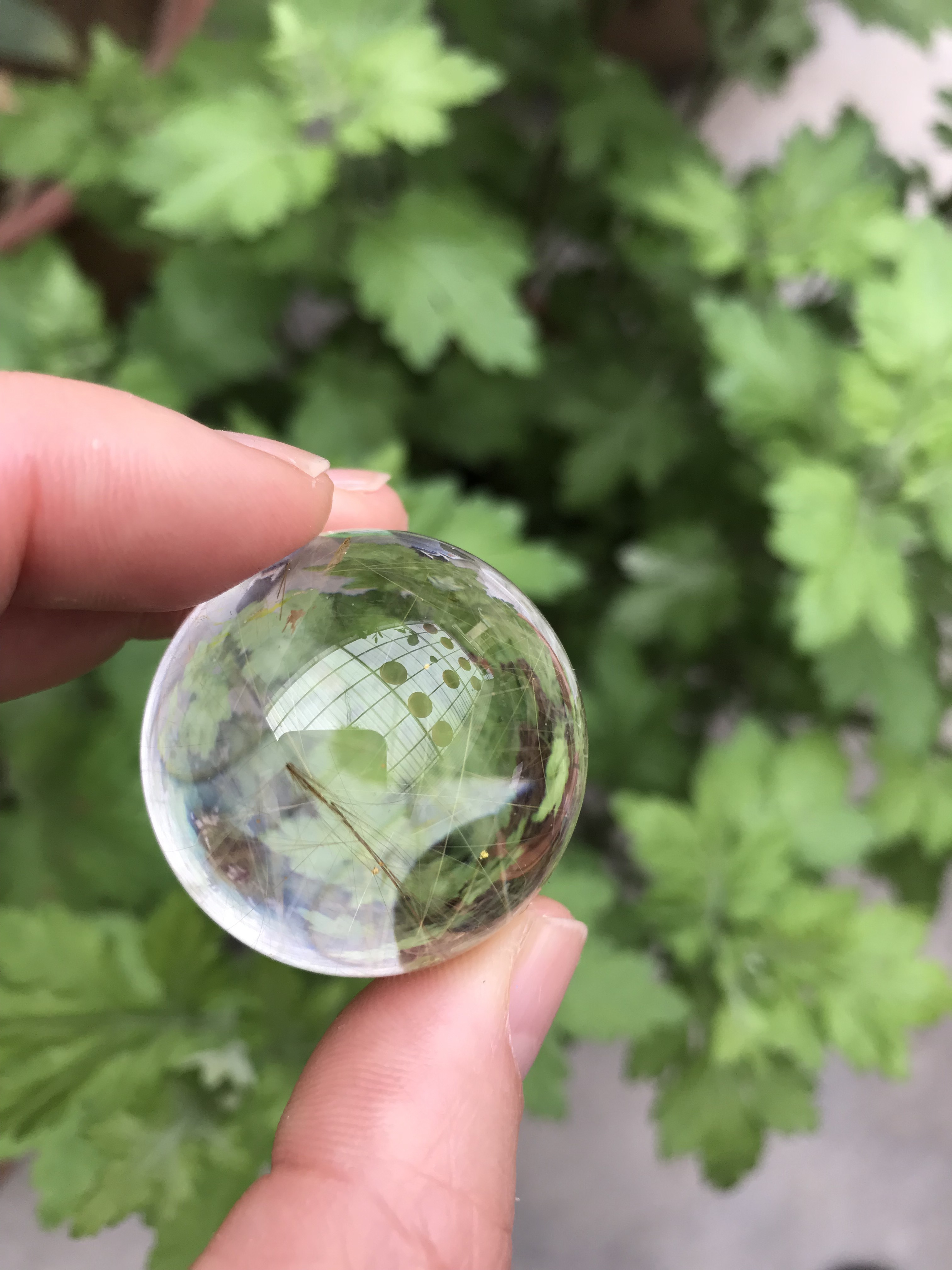 natural Healing crystal reiki decoration natural polished clear smoky rutile ball rutilated ball golden hair crystal ball