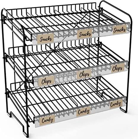 Potato chip wire rack / Retail display racks / STORE Black 3 Tier Candy Rack, Graphic channel / Snack Stand / Organizer graphic