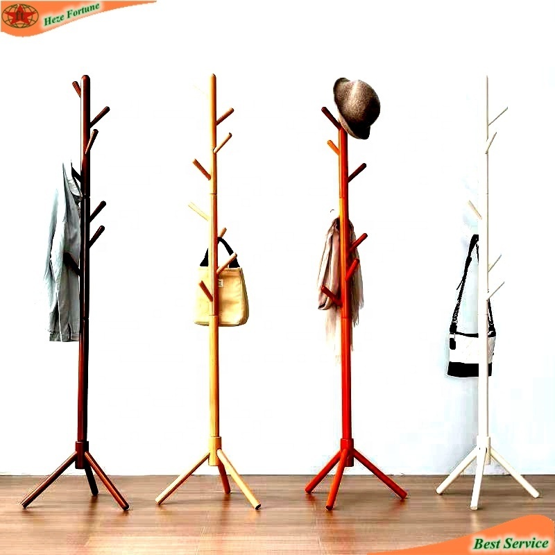 3 leg wood coat stand wooden racks factory direct sale