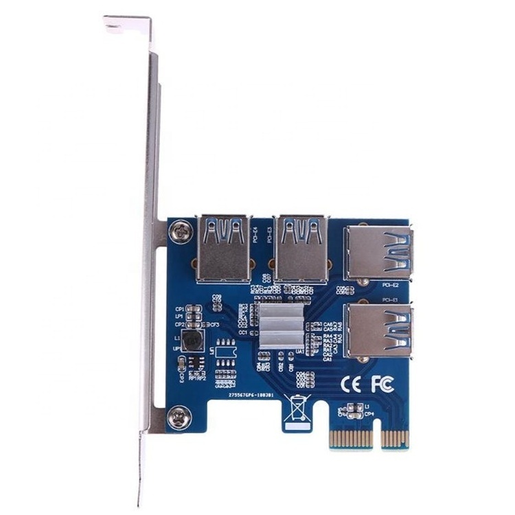 High-speed PCI-E 1 To 4 Riser Card USB3.0 Converter Extender PCIE1X To 16x Slot Adapter