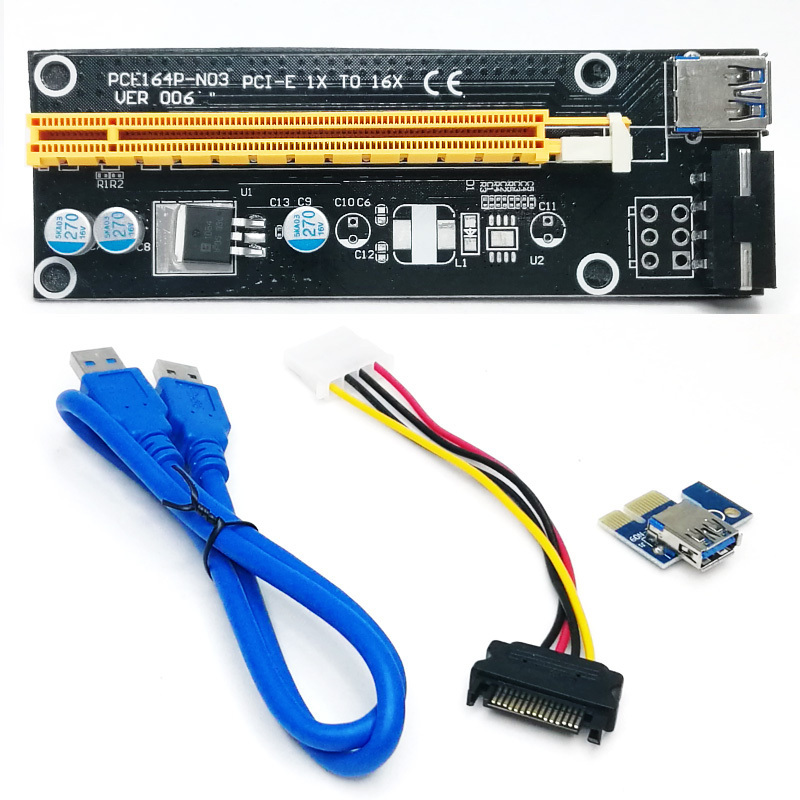 Express Adapter USB 3.0 pcie VER009S PCI-E 1X to 16X 009 Card Power gpu pci riser 009s Extender Cable