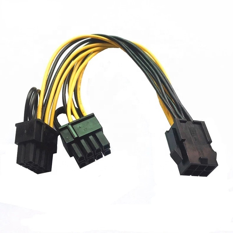 8-pin PCI Express to 2 x PCIe 8 (6+2) pin Motherboard Graphics Video Card PCI-e GPU VGA Splitter Hub Power Cable