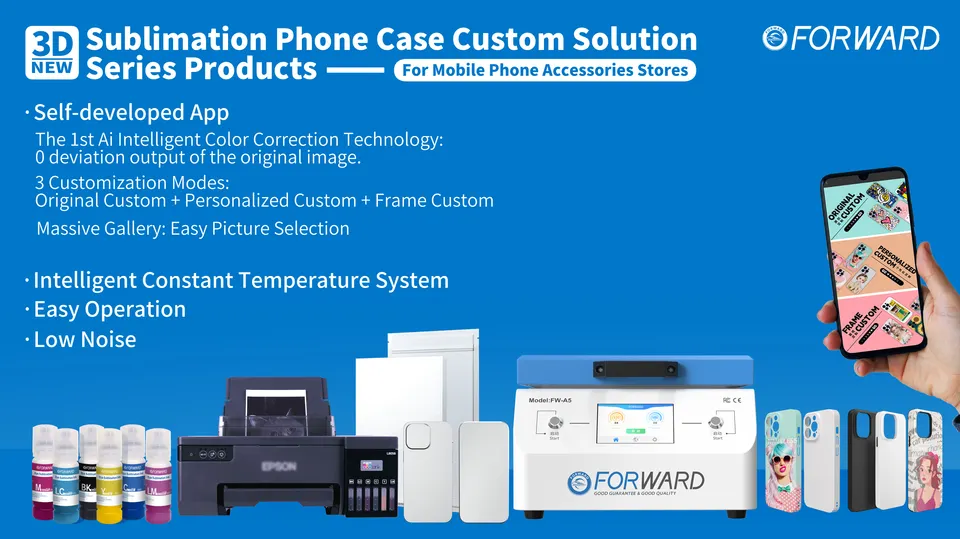 FORWARD Wholesale Sublimation Print Coated Phone Case Machine 3D Sublimation Vacuum Heat Press Machine