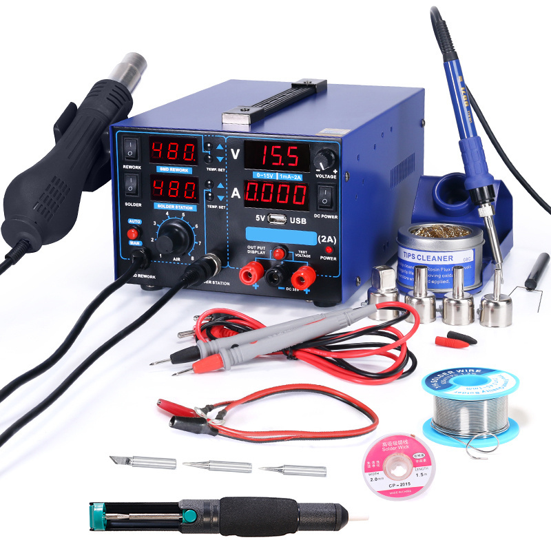 2022 Factory Wholesale 853D USB 2A Mobile Phone Repair Soldering Rework Station Hot Sale Heat Gun with Soldering Station