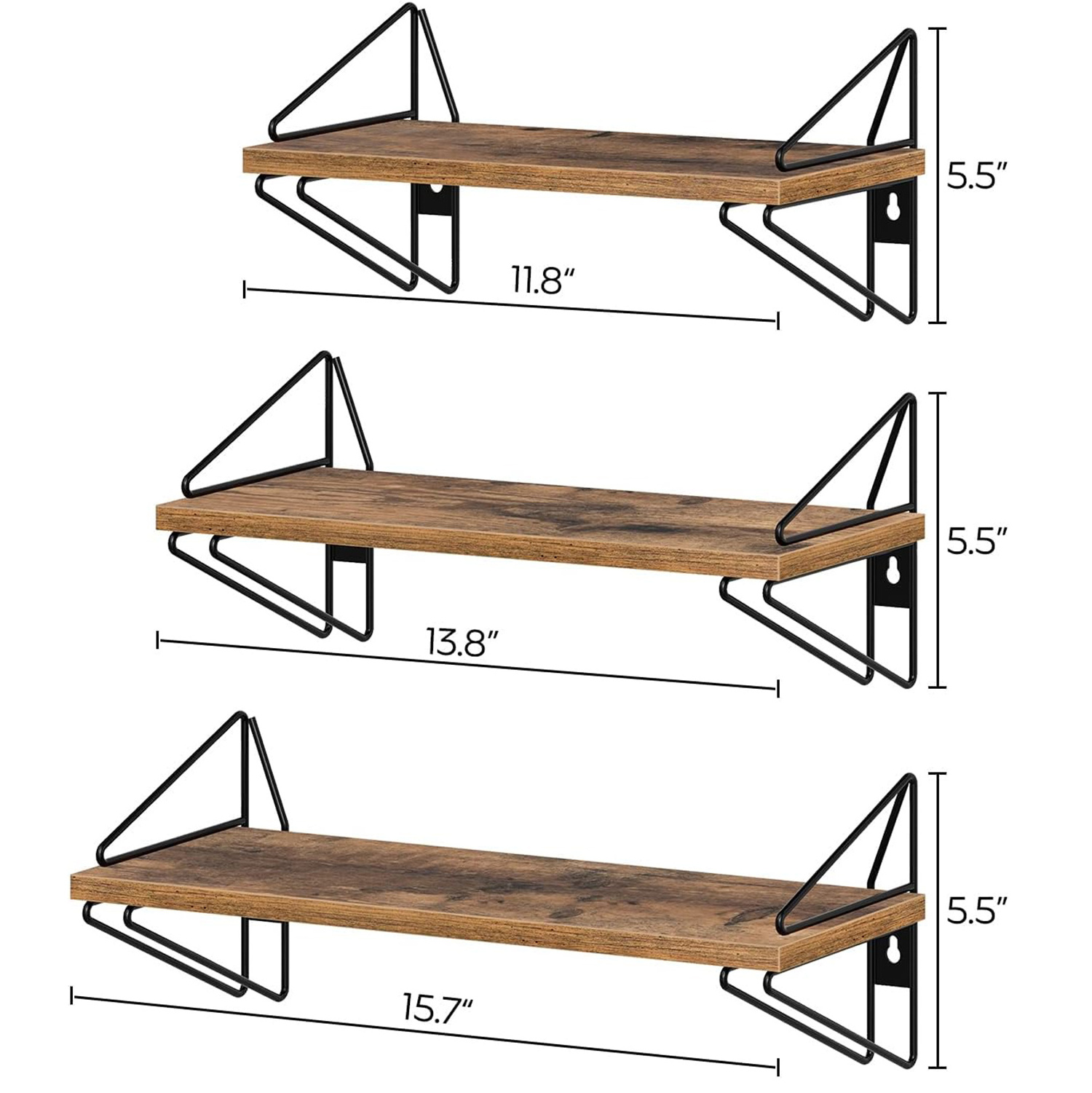 Manufacturers supply wall mounted partition storage rack suspended wall shelving Wooden floating shelf bathroom storage