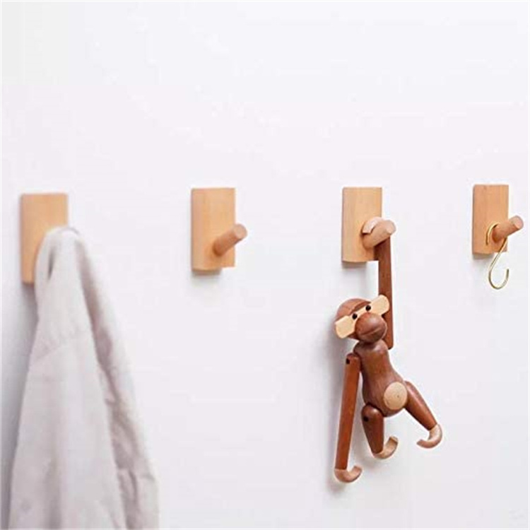 Custom Wooden Coat Hook Wall Mount Retro Single Layer Finishing Hanger Handmade Craft Hat Rack