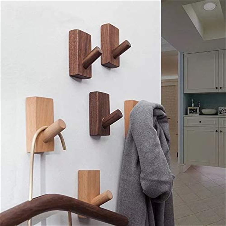 Custom Wooden Coat Hook Wall Mount Retro Single Layer Finishing Hanger Handmade Craft Hat Rack