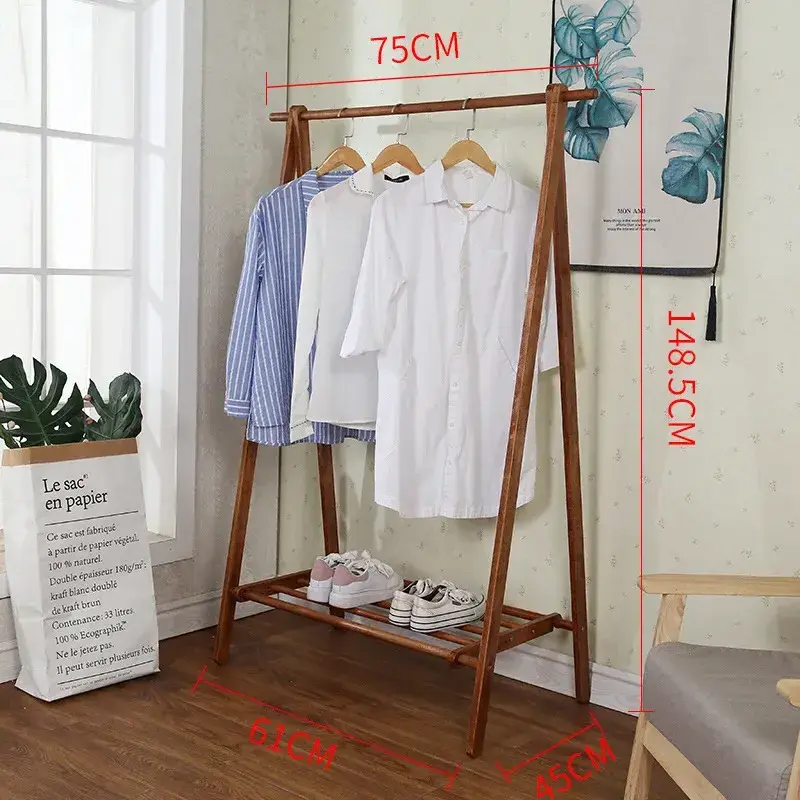 Wholesale Custom Beech Storage Hanger With Shoe Rack Shelves Coat Rack For Floor Floor Indoor Bedroom