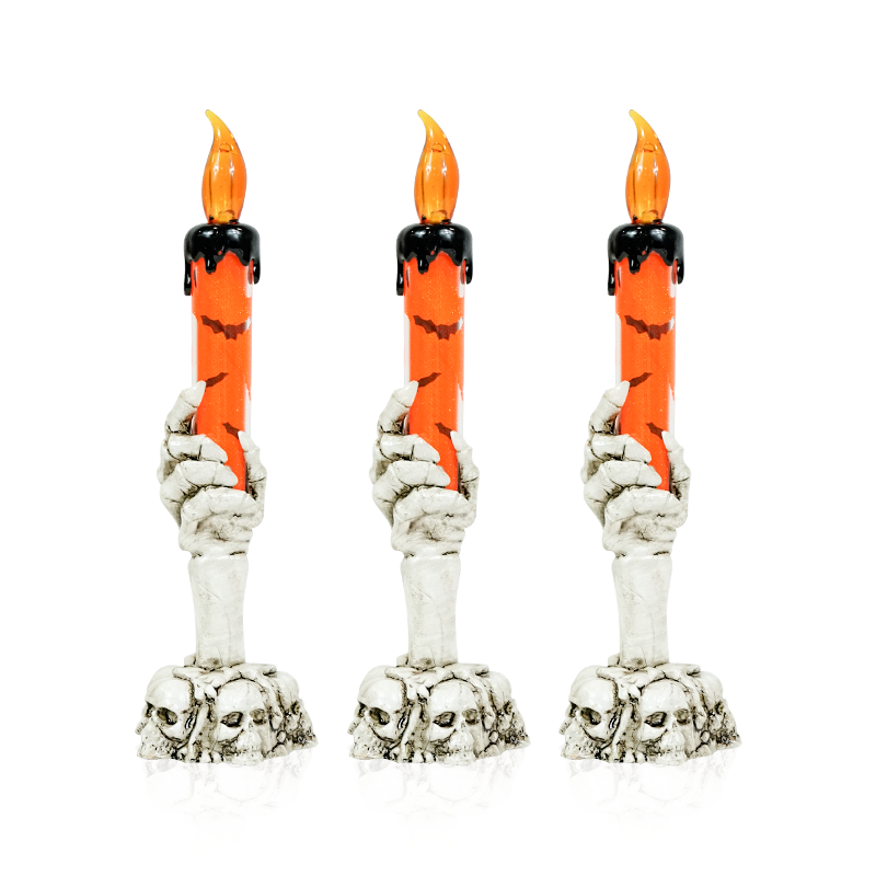 Halloween Horror Props Ghost Led Light Dress Up Glowing Flame Lamp Home Bar Decoration Halloween Candle Light