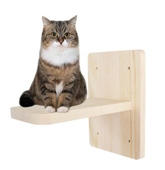 wall Floating Wooden kitten Furniture wall hammock cat climbing shelves sturdy Wall Mounted Cat Shelf perch