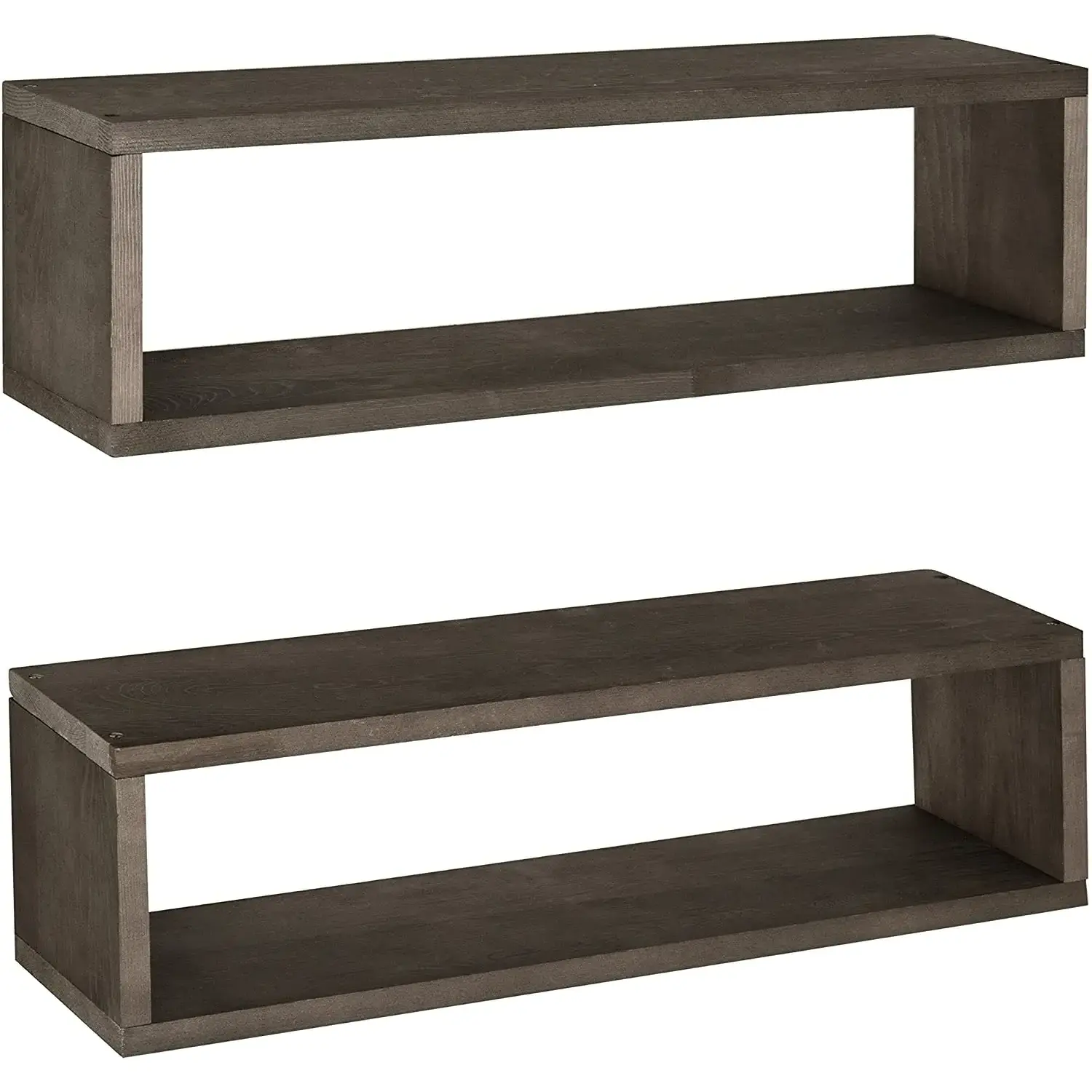 2-piece set of dark brown 3.20 cm wood surface shelf wall mounted shelf