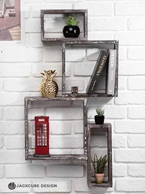 Custom 4 Cube Wall Mount Rustic Floating Shelf, Wooden Display Stand