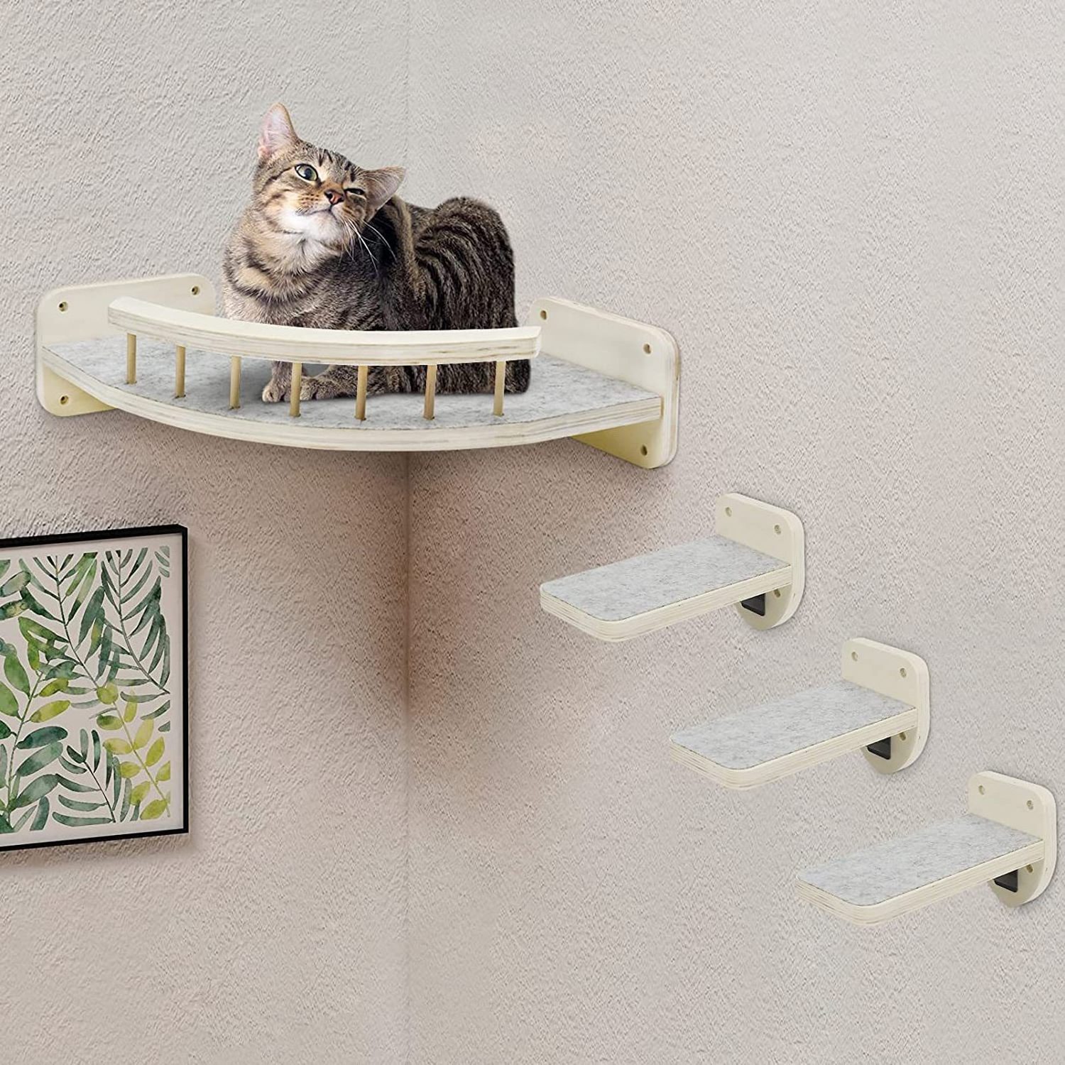 modern wall hammock cat climbing shelves elegant wood cat wall shelves and perches set with 3 Steps