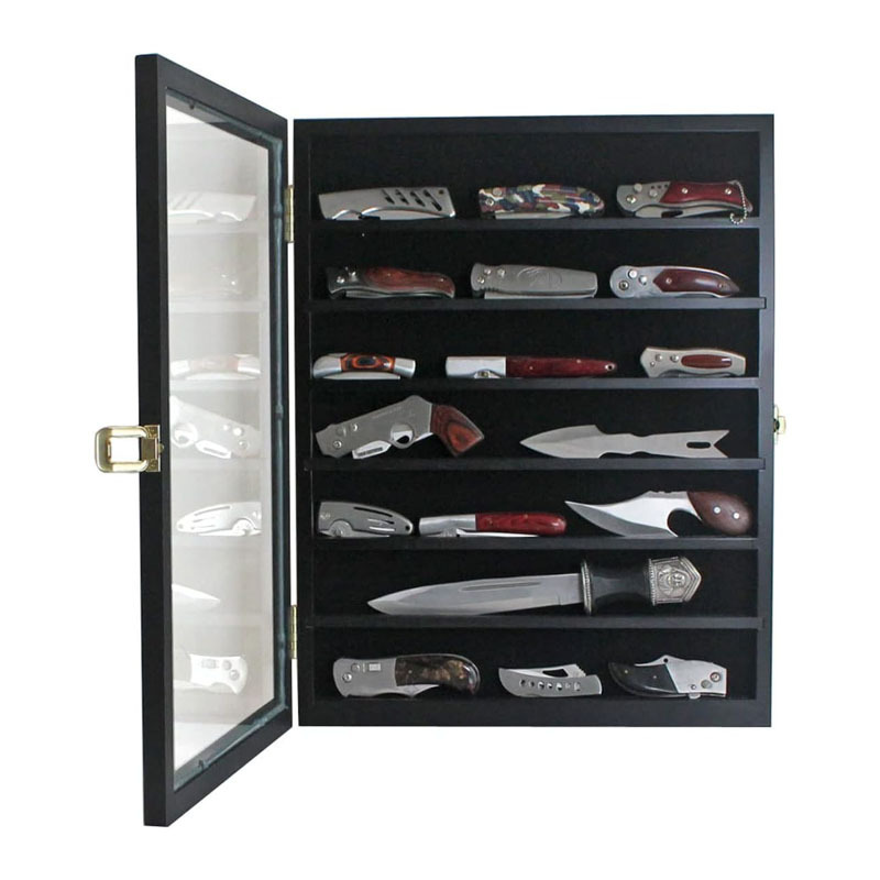 Knife Display Case Pocket Display Case for Wall Stand Military Folding Knife Shadow Box Knife Enthusiast Collectibles