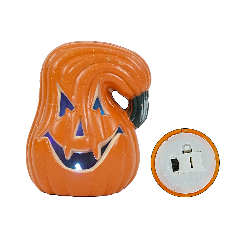 Halloween Plastic pumpkin LED lights battery powered decorative lights Halloween entrance outdoor decoration