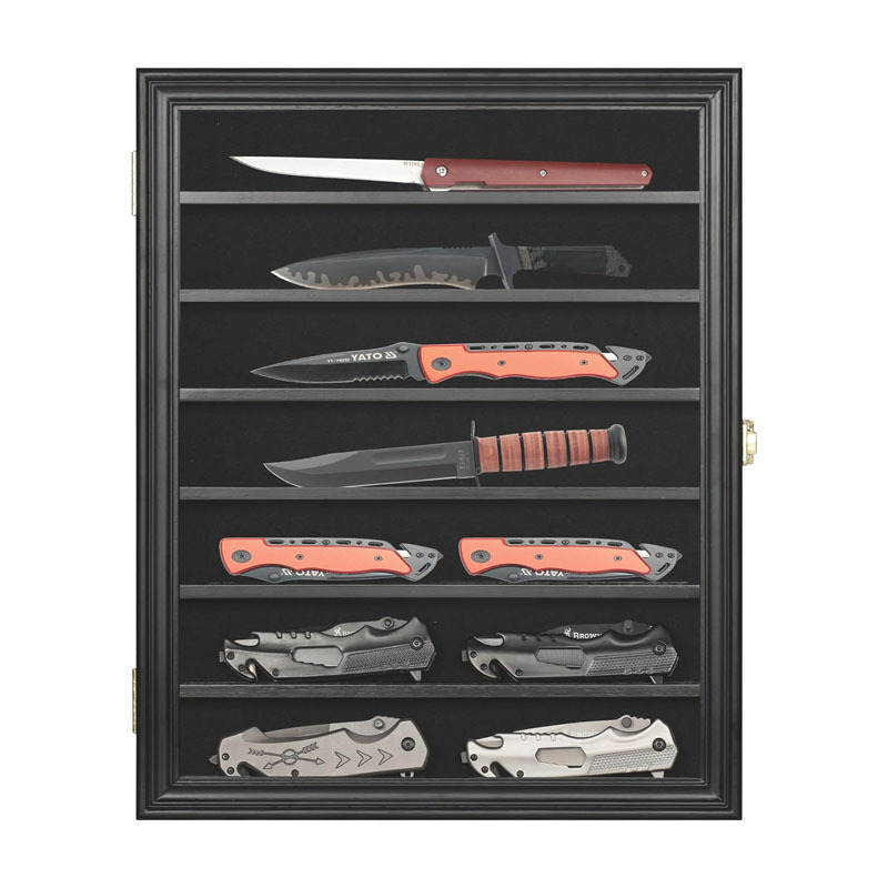 Knife Display Case Pocket Display Case for Wall Stand Military Folding Knife Shadow Box Knife Enthusiast Collectibles