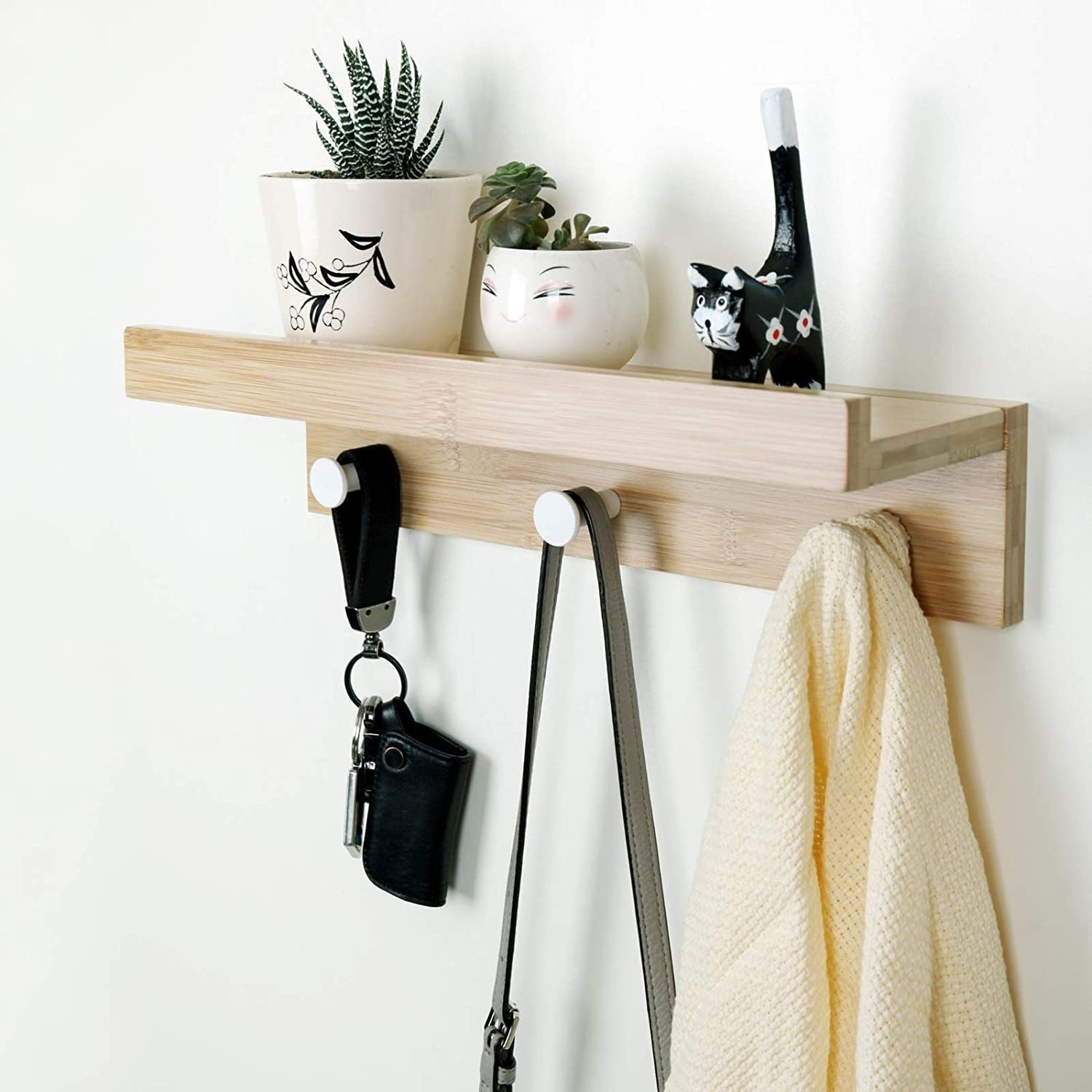 Novel Wall Decoration Rack Floating Rack Wall Mount Bamboo Hanger